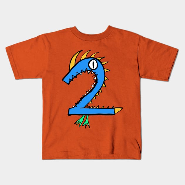 Monster Number 2 - happy sixth birthday for your little monster Kids T-Shirt by heyK